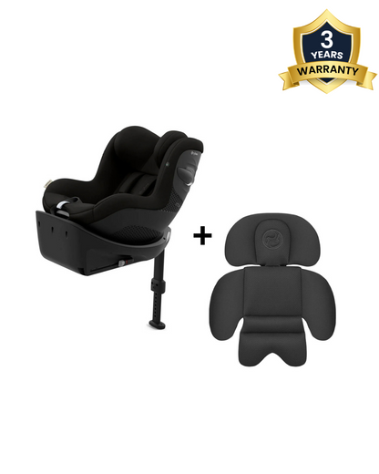 Cybex Sirona Gi i-Size Baby Car Seat With Newborn Inlay-Convertible (Forward & Rear Facing)-360 Degree Rotation-5 Positions Recline in Both Mode-For 0M to 4Y (Upto 20 Kg)-Magic Black