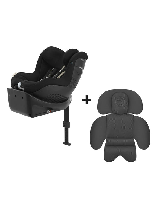 Cybex Sirona Gi PLUS Baby Car Seat With Newborn Inlay-Convertible (Forward & Rear Facing)-With Mesh Fabric For 6x Better Airflow-360 Degree Rotation-5 Positions Recline in Both Mode-For 0M to 4Y (Upto 20 Kg)-Moon Black