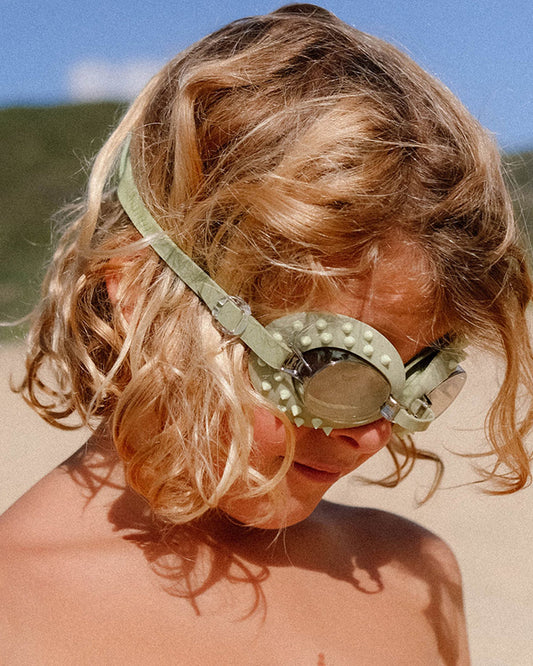 SUNNYLiFE Kids Swim Goggles-Cookie the Croc-Khaki