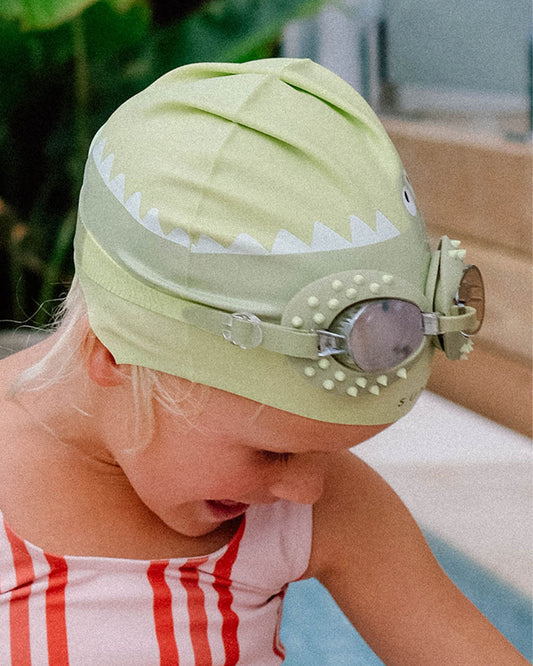 SUNNYLiFE Kids Swim Goggles-Cookie the Croc-Khaki