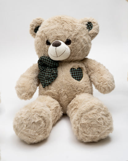 Just Bear Beige Fluffy Bow Plush Soft Toy-Improves Motor Skills-36M+