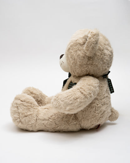 Just Bear Beige Fluffy Bow Plush Soft Toy-Improves Motor Skills-36M+