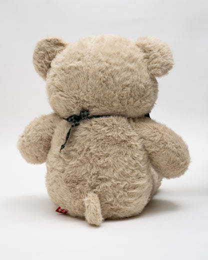 Just Bear Beige Fluffy Bow Plush Soft Toy-Improves Motor Skills-36M+