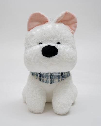 Just Bear White Bruno Dog Plush Soft Toy-Improves Motor Skills-36M+
