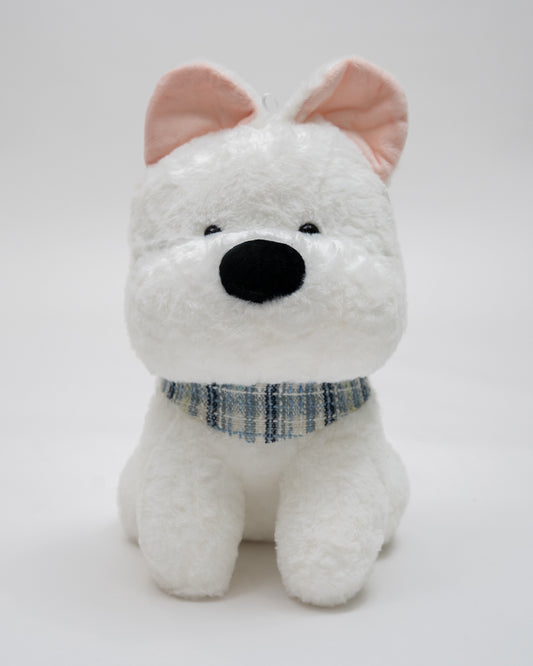 Just Bear White Bruno Dog Plush Soft Toy-Improves Motor Skills-36M+