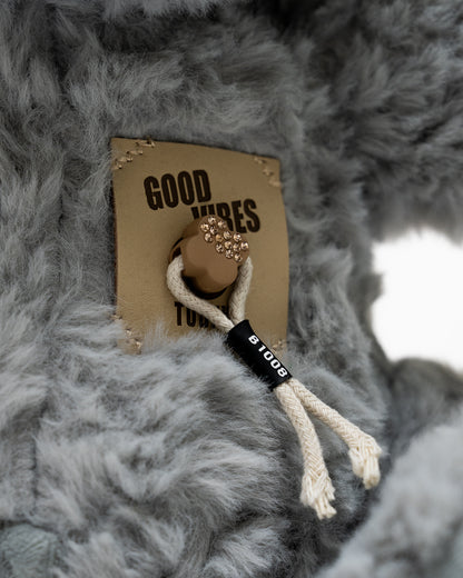 Just Bear Grey Snugvibe Sherpa Fur Teddy Plush Soft Toy-Ultra Soft & Huggable Bear-36M+