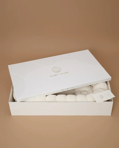 Baby Jalebi Sleep Cloud Nest-Baby Gadda Set With Inbuilt Mosquito Net-Ecru-100% GOTS certified Organic Muslin-Newborn Bed