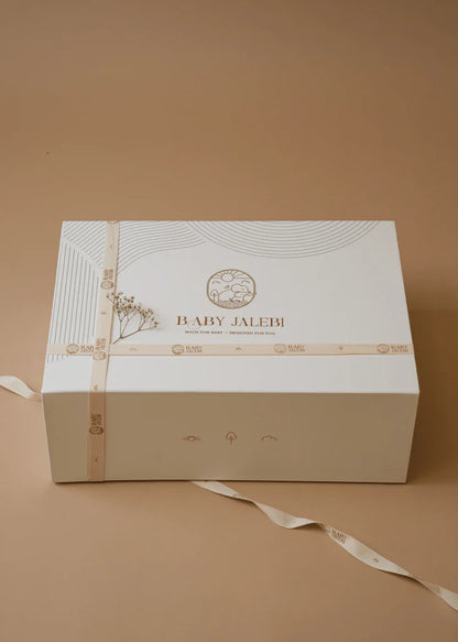 Baby Jalebi Cot Bedding Set-Rocking Horse-Hand Embroidered-100% Organic Cotton-Ecru-For Infants