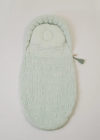 Baby Jalebi Crescent Sleeping Bag/Baby Carrier Nest-100% Organic Cotton-Mint-Newborn Bed