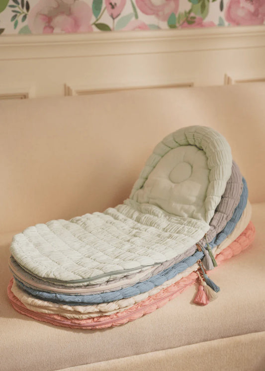 Baby Jalebi Crescent Sleeping Bag/Baby Carrier Nest-100% Organic Cotton-Mint-Newborn Bed