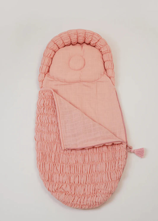 Baby Jalebi Crescent Sleeping Bag/Baby Carrier Nest-100% Organic Cotton-Pink-Newborn Bed
