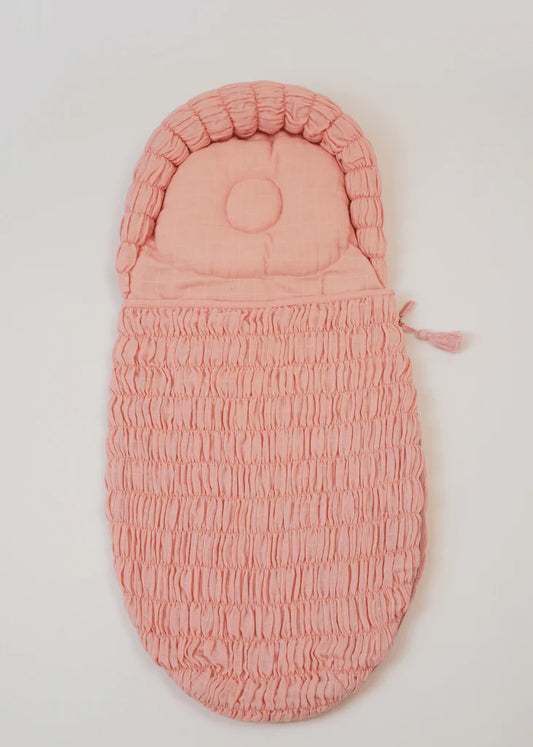 Baby Jalebi Crescent Sleeping Bag/Baby Carrier Nest-100% Organic Cotton-Pink-Newborn Bed