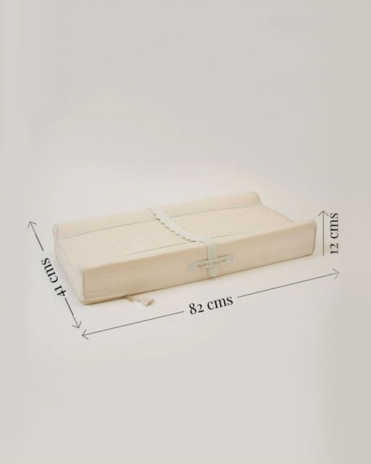 Baby Jalebi Diaper Changing Mat-Cotton-Water Resistant-Ecru