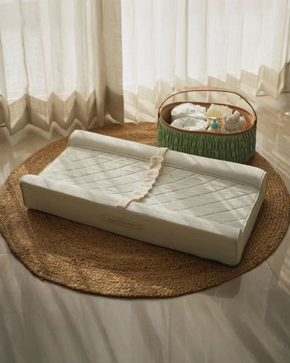 Baby Jalebi Diaper Changing Mat-Cotton-Water Resistant-Mint