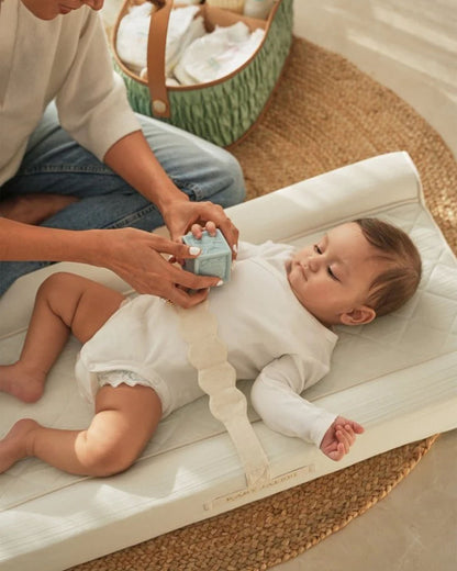 Baby Jalebi Diaper Changing Mat-Cotton-Water Resistant-Mint