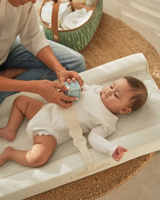Baby Jalebi Diaper Changing Mat-Cotton-Water Resistant-Mint