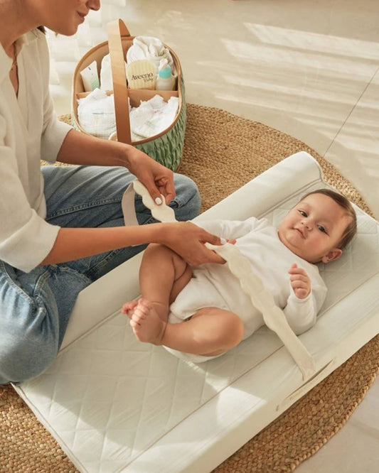 Baby Jalebi Diaper Changing Mat-Cotton-Water Resistant-Mint