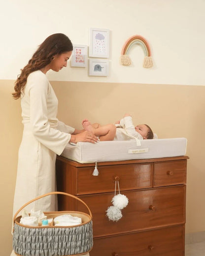 Baby Jalebi Diaper Changing Mat-Cotton-Water Resistant-Grey