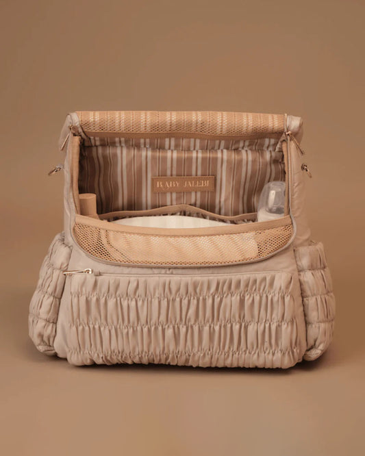 Baby Jalebi Dune Diaper Bag-Backpack-Polyester-Caramel-with Stroller Straps
