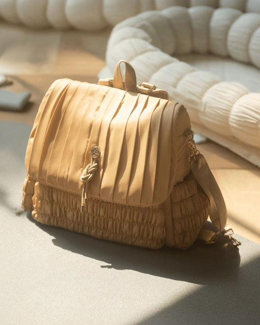 Baby Jalebi Dune Diaper Bag-Backpack-Polyester-Caramel-with Stroller Straps