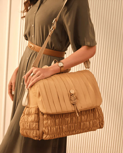 Baby Jalebi Dune Diaper Bag-Backpack-Polyester-Caramel-with Stroller Straps