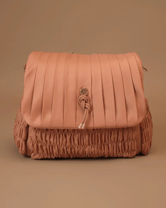 Baby Jalebi Dune Diaper Bag-Backpack-Polyester-Dusty Rose-with Stroller Straps