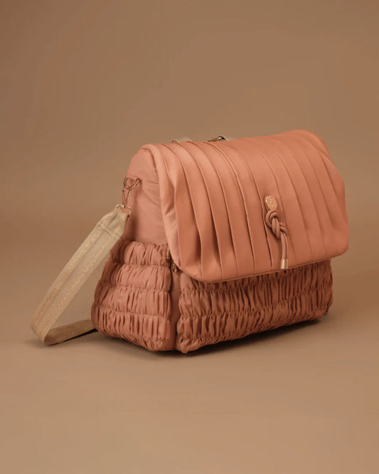 Baby Jalebi Dune Diaper Bag-Backpack-Polyester-Dusty Rose-with Stroller Straps