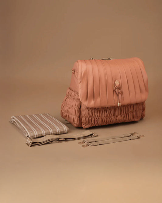 Baby Jalebi Dune Diaper Bag-Backpack-Polyester-Dusty Rose-with Stroller Straps