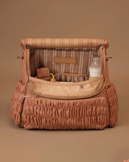 Baby Jalebi Dune Diaper Bag-Backpack-Polyester-Dusty Rose-with Stroller Straps