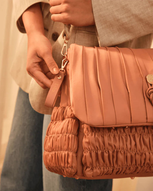 Baby Jalebi Dune Diaper Bag-Backpack-Polyester-Dusty Rose-with Stroller Straps