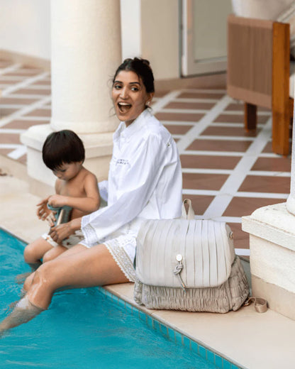 Baby Jalebi Dune Diaper Bag-Backpack-Polyester-Silver Moon-with Stroller Straps