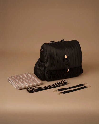 Baby Jalebi Dune Diaper Bag-Backpack-Polyester-Black-with Stroller Straps