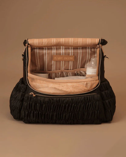 Baby Jalebi Dune Diaper Bag-Backpack-Polyester-Black-with Stroller Straps