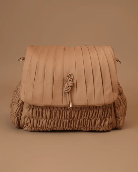 Baby Jalebi Dune Diaper Bag-Backpack-Polyester-Mocha-with Stroller Straps