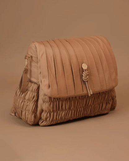 Baby Jalebi Dune Diaper Bag-Backpack-Polyester-Mocha-with Stroller Straps