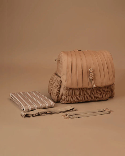 Baby Jalebi Dune Diaper Bag-Backpack-Polyester-Mocha-with Stroller Straps