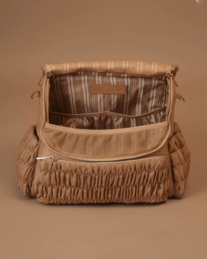 Baby Jalebi Dune Diaper Bag-Backpack-Polyester-Mocha-with Stroller Straps