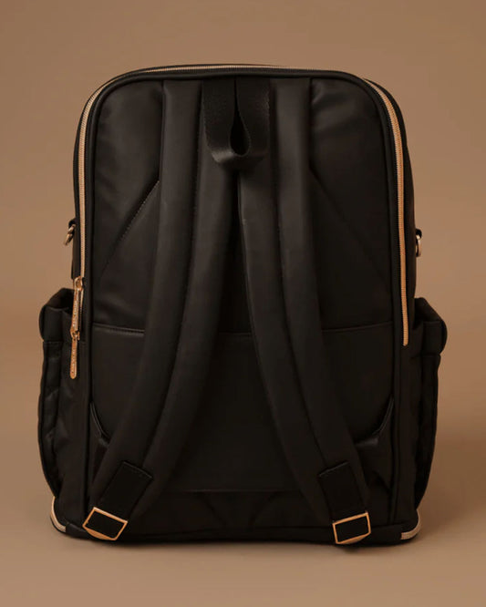 Baby Jalebi The City Trooper Diaper Bag-Backpack-Vegan Leather-Black-with Stroller Straps