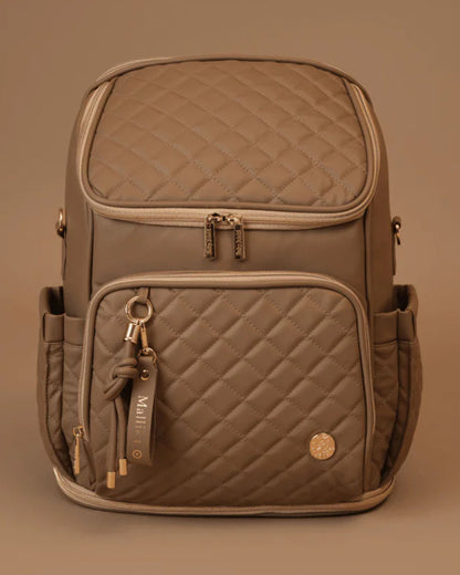 Baby Jalebi The City Trooper Diaper Bag-Backpack-Vegan Leather-Mocha-with Stroller Straps