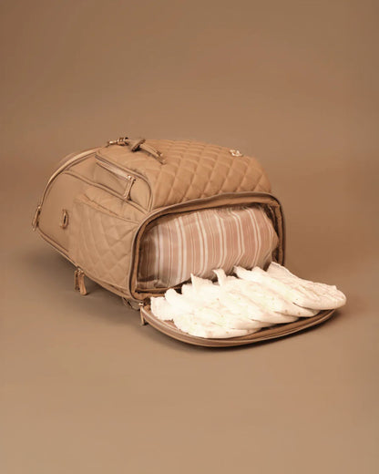 Baby Jalebi The City Trooper Diaper Bag-Backpack-Vegan Leather-Caramel-with Stroller Straps