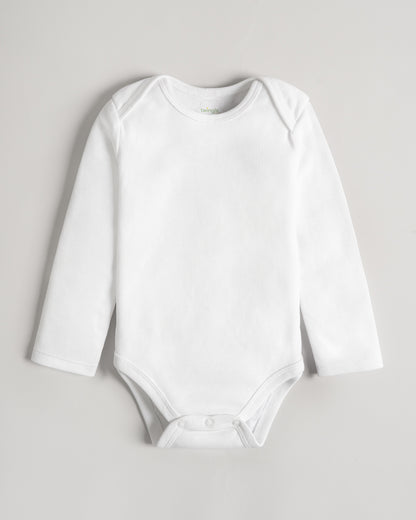 Twingle Snow White Envelope Neck Long Sleeves Bodysuit Vest-Solid-100% Organic Cotton-Pack of 3-For Infants