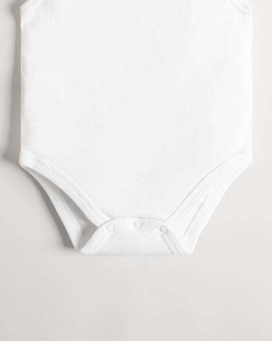 Twingle Snow White Envelope Neck Sleeveless Bodysuit Vest-Solid-100% Organic Cotton-Pack of 3-For Infants