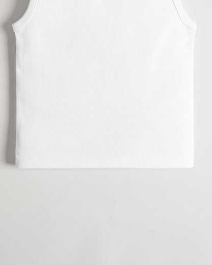 Twingle Snow White Envelope Neck Sleeveless Vest-Solid-100% Organic Cotton-Pack of 3-For Infants