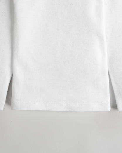 Twingle Snow White Envelope Neck Long Sleeves Vest-Solid-100% Organic Cotton-Pack of 3-For Infants