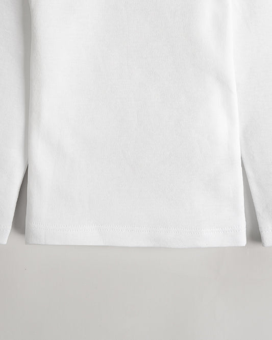 Twingle Snow White Envelope Neck Long Sleeves Vest-Solid-100% Organic Cotton-Pack of 3-For Infants