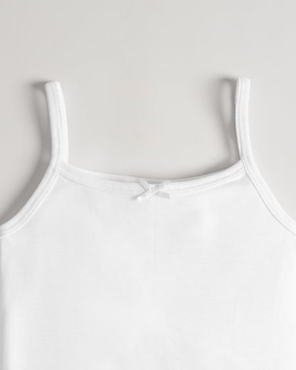 Twingle Snow White Shoulder Strap Sleeveless Vest-Solid-100% Organic Cotton-Pack of 3-For Infants