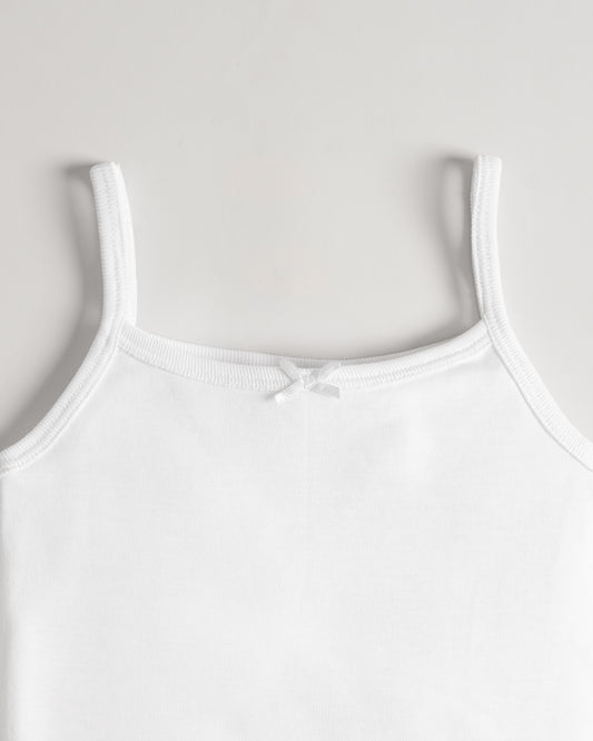 Twingle Snow White Shoulder Strap Sleeveless Vest-Solid-100% Organic Cotton-Pack of 3-For Infants