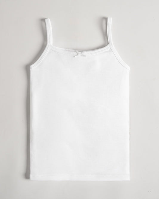 Twingle Snow White Shoulder Strap Sleeveless Vest-Solid-100% Organic Cotton-Pack of 3-For Infants