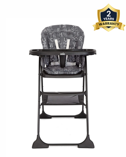 Joie Mimzy Snacker Baby High Chair-One Hand Quick Compact Fold-Streamlined Design-6M to 3Y (Upto 15Kg)-ABC Charcoal