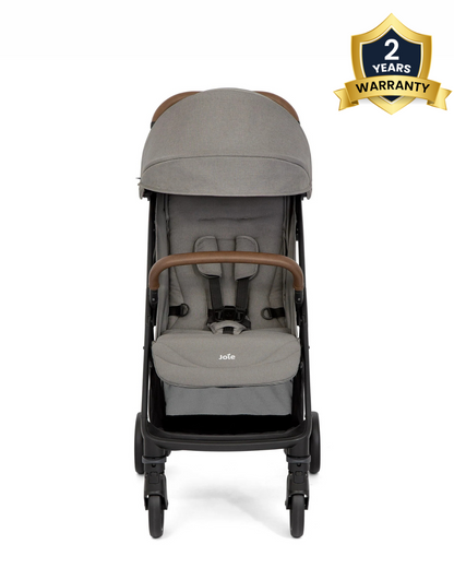 Joie Pact Pro Cabin Friendly Stroller-One Hand Fold-Flat Reclining Seat-Travel System Compatible-2 Years Warranty-Pram for 0 to 4Y (Upto 22 Kg)-Pebble